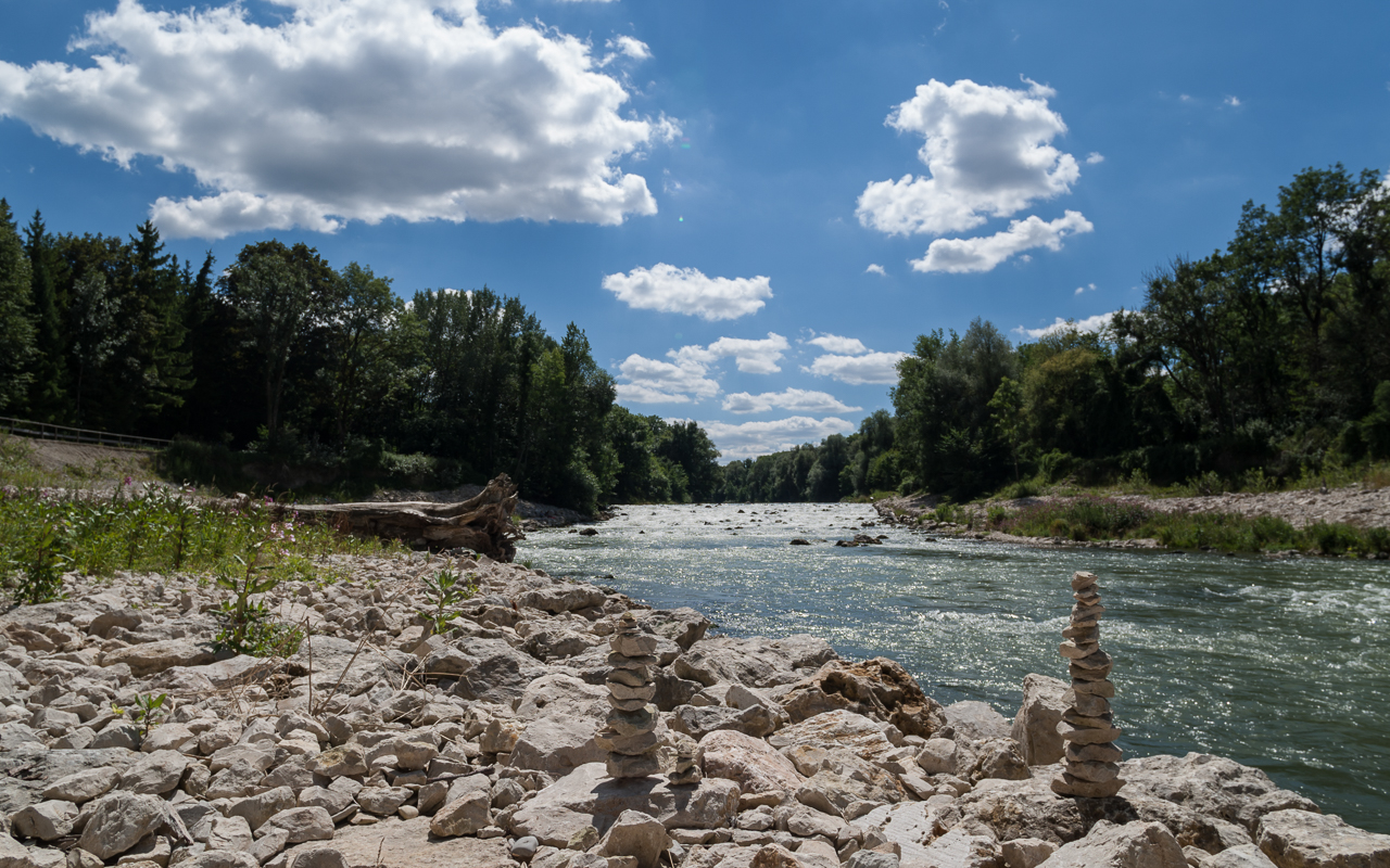 Die Isar auf dem Weg nach Freising