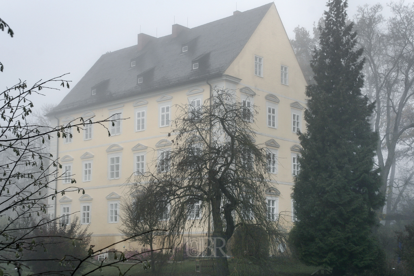 Schlossgut Erching im Nebel