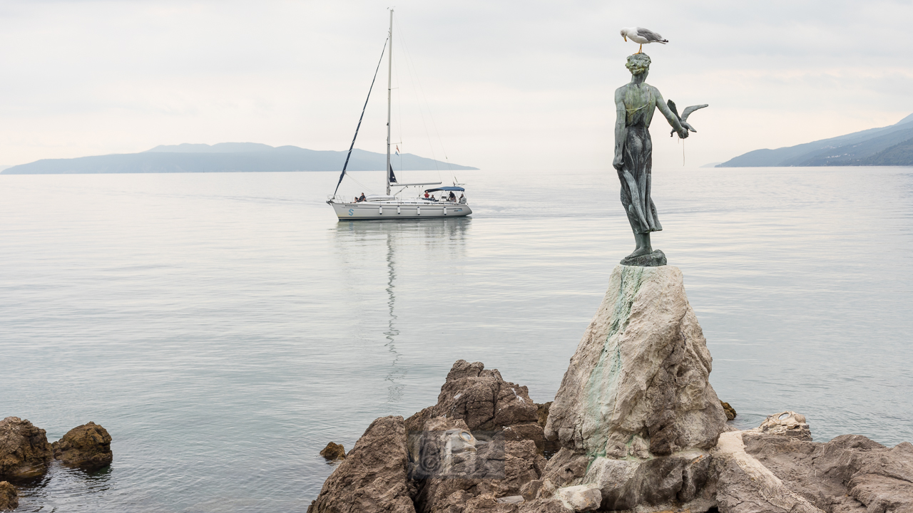 Am 'kleinen Hafen' von Opatija - Blick auf die Bucht