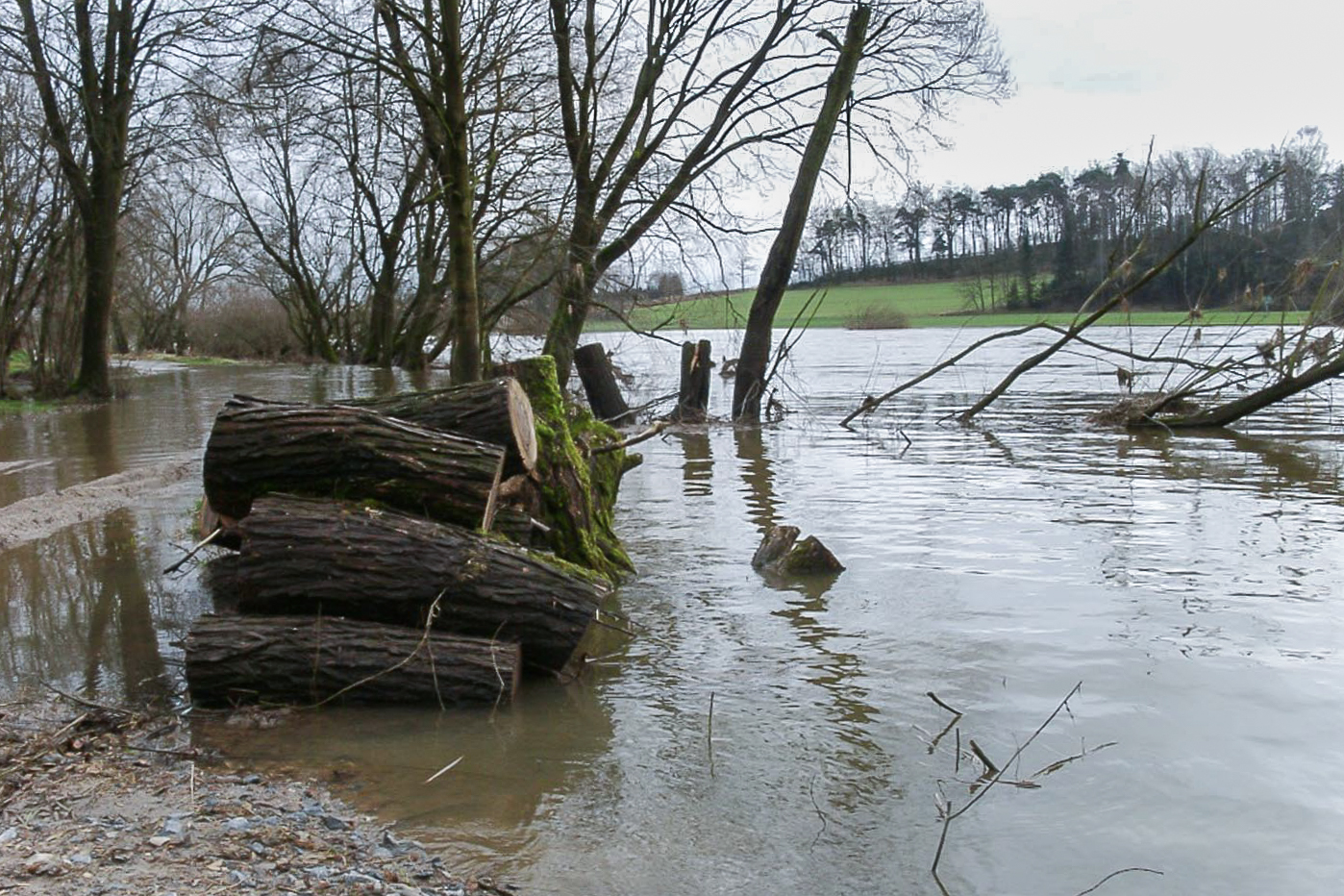 Viel Regen und Hochwasser am Regen